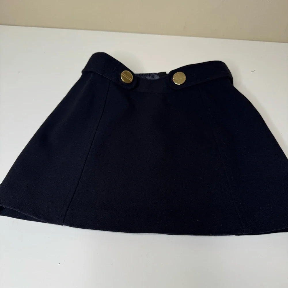 Gap girl navy blue skirt gold buttons size 7